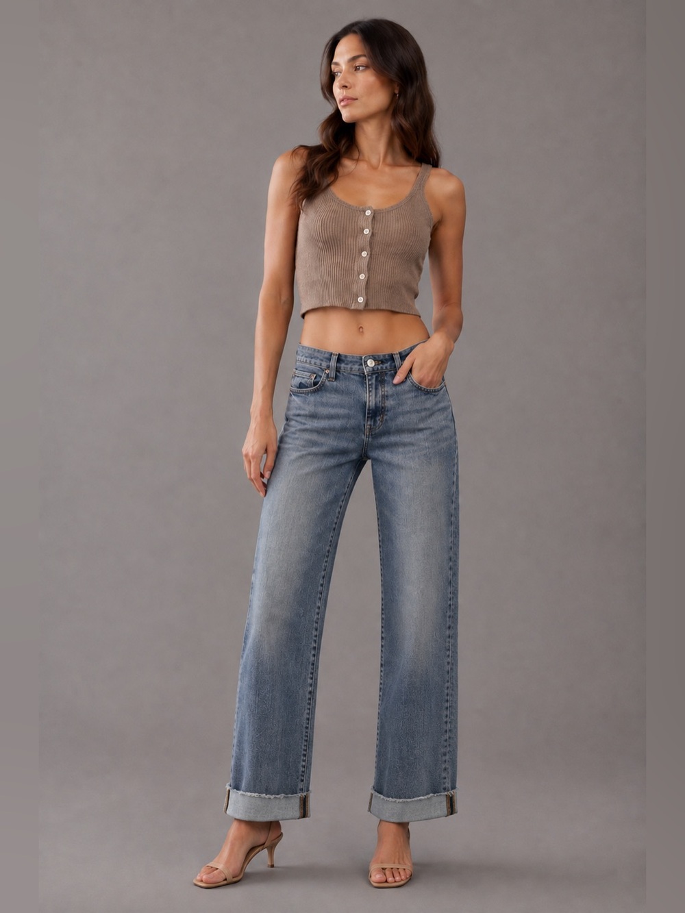 Pilcro Anthropologie Wide Leg Cuff Jeans Size 29 NWOT Sample